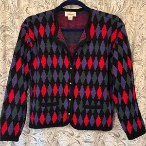 Worthington Vintage Diamond Shape Sweater Cardigan